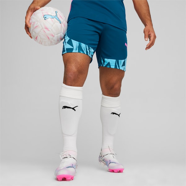 Pantalones cortos de fútbol para hombre individualFINAL, Ocean Tropic-Bright Aqua, extralarge