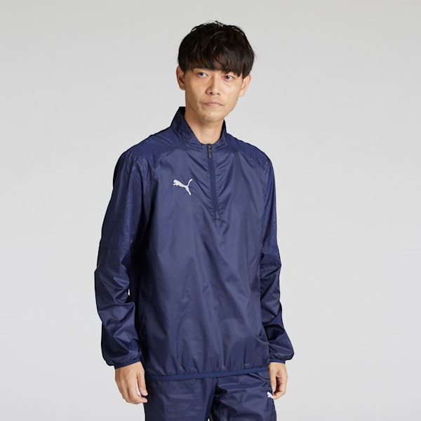 メンズ サッカー チームファイナル ピステ 長袖 ハーフジップ トップス, PUMA Navy, extralarge-JPN