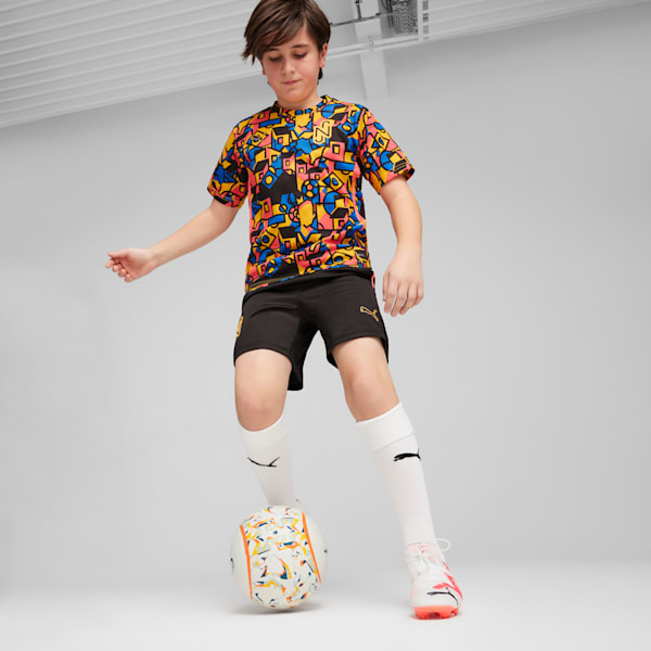 Shorts de fútbol para niños grandes PUMA x NEYMAR JR x COPA AMÉRICA, PUMA Black-Sunset Glow, extralarge