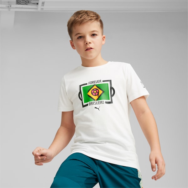 Camiseta de fútbol para niños grandes PUMA x NEYMAR JR x COPA AMÉRICA, PUMA White, extralarge