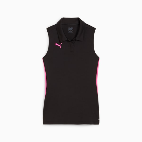 Individual Women's Sleeveless Court Sports Polo, PUMA Black-Poison Pink, extralarge