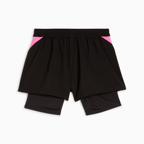 Shorts 2 en 1 de deportes de interiores para mujer Individual, PUMA Black-Poison Pink, extralarge