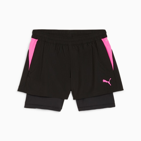 Individual Court Sports 2-in-1 Women's Shorts, PUMA Black-Poison Pink, extralarge