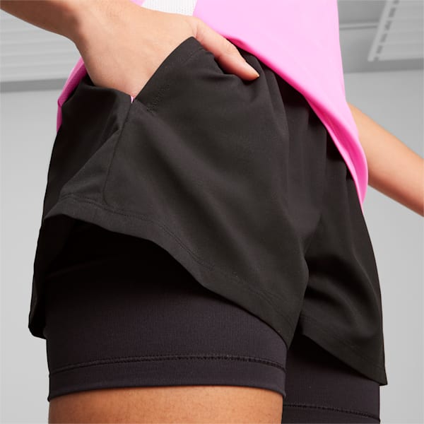 Individual Court Sports 2-in-1 Women's Shorts, PUMA Black-Poison Pink, extralarge