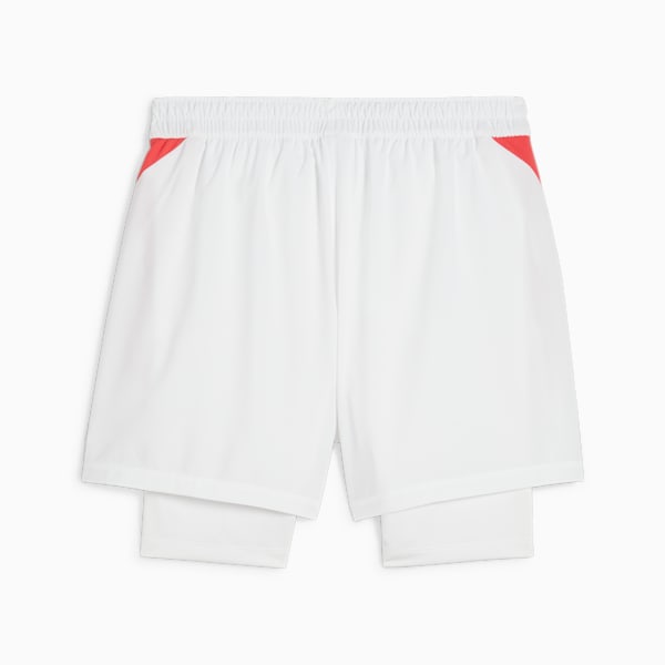 Shorts 2 en 1 de deportes de interiores para hombre Individual teamGOAL, PUMA White-Active Red, extralarge