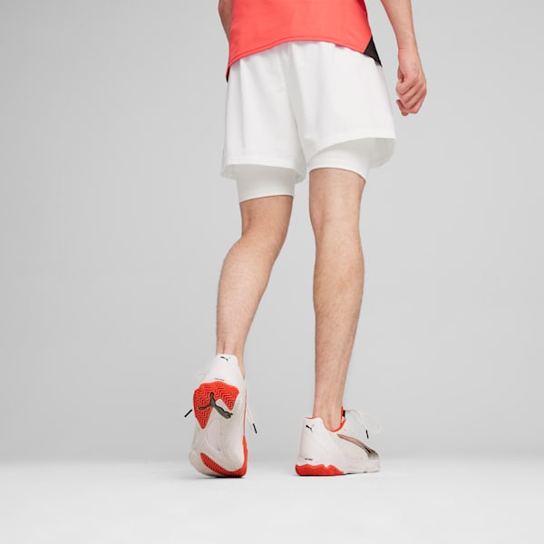 Shorts 2 en 1 de deportes de interiores para hombre Individual teamGOAL, PUMA White-Active Red, extralarge