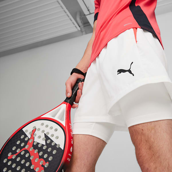 Individual teamGOAL Racquet Sports 2-in-1 Men's Shorts, PUMA White-Active Red, extralarge