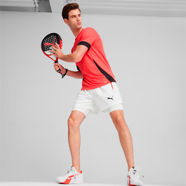 Individual teamGOAL Racquet Sports 2-in-1 Men's Shorts, PUMA White-Active Red, extralarge