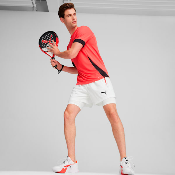 Shorts 2 en 1 de deportes de interiores para hombre Individual teamGOAL, PUMA White-Active Red, extralarge