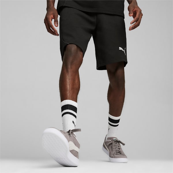 メンズ サッカー チームファイナル カジュアルズ ショーツ, PUMA Black-PUMA Silver, extralarge-JPN