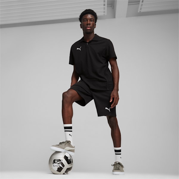 メンズ サッカー チームファイナル カジュアルズ ショーツ, PUMA Black-PUMA Silver, extralarge-JPN