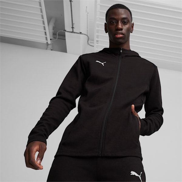メンズ サッカー チームファイナル カジュアルズ フーディー, PUMA Black-PUMA Silver, extralarge-JPN