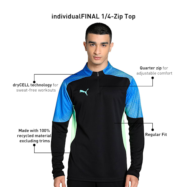 individualFINAL Quarter-Zip Men's Football Top, PUMA Black-Fizzy Apple, extralarge-IND