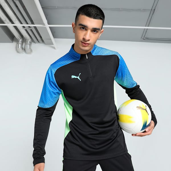 individualFINAL Quarter-Zip Men's Football Top, PUMA Black-Fizzy Apple, extralarge-IND