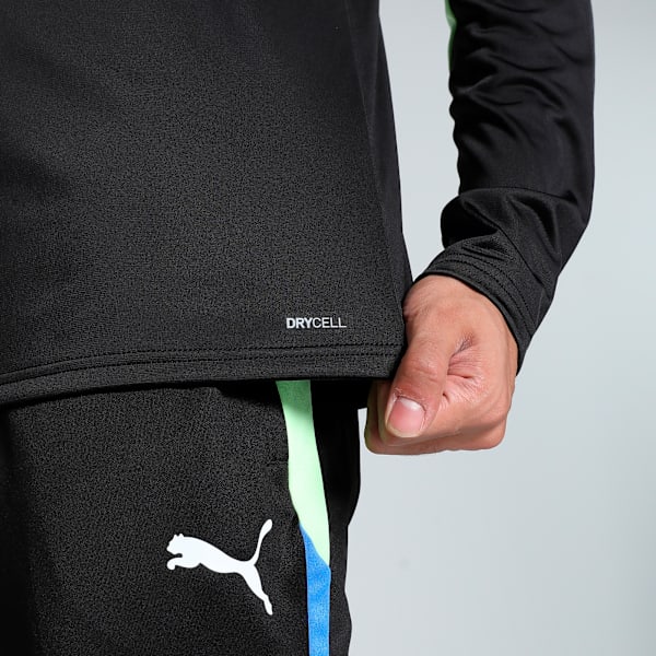 individualLIGA Quarter-Zip Men's Slim Fit Football Top, PUMA Black-Fizzy Apple, extralarge-IND