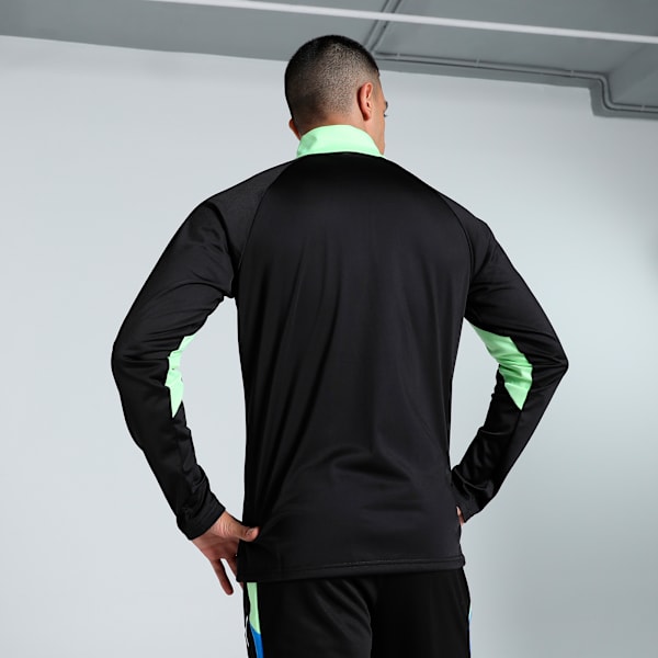 individualLIGA Quarter-Zip Men's Slim Fit Football Top, PUMA Black-Fizzy Apple, extralarge-IND