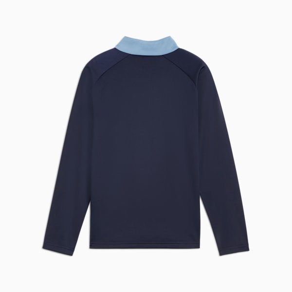 individualLIGA Big Kids' Quarter-Zip Top, PUMA Navy-PUMA White-Zen Blue, extralarge