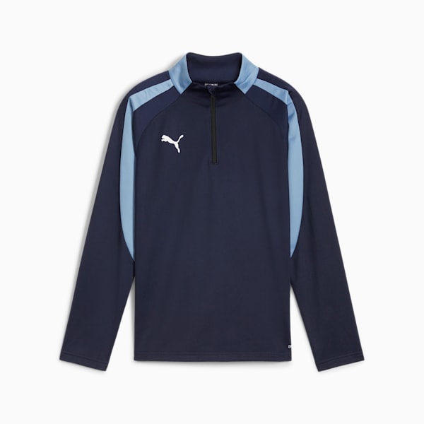 individualLIGA Big Kids' Quarter-Zip Top, PUMA Navy-PUMA White-Zen Blue, extralarge