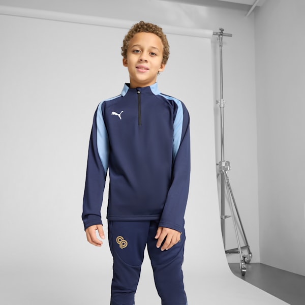 Playera de cuello con cremallera juvenil individualLIGA, PUMA Navy-PUMA White-Zen Blue, extralarge