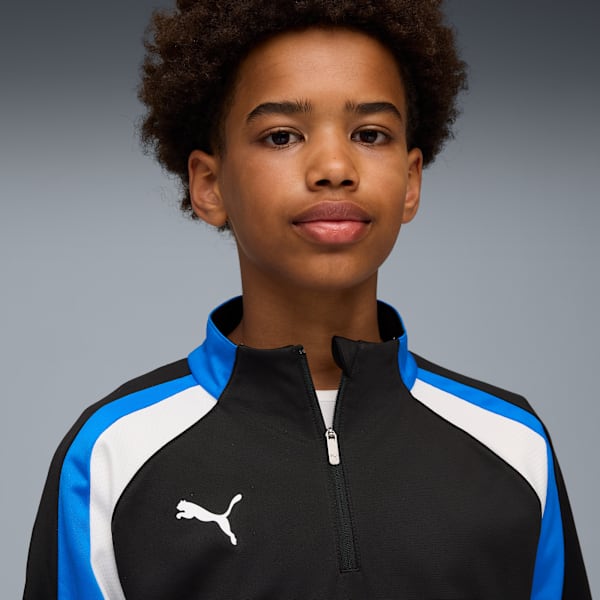 individualLIGA Quarter-Zip Top Youth, PUMA Black-PUMA White-Ultra Blue, extralarge-GBR
