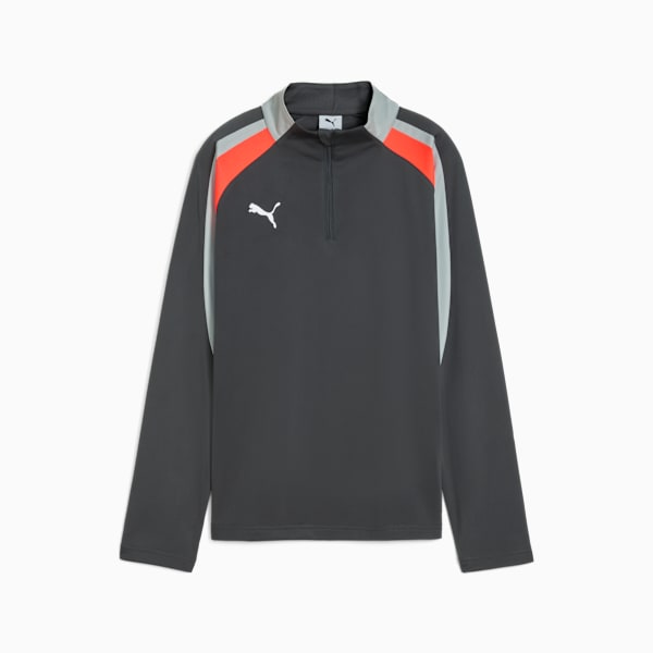 individualLIGA Quarter-Zip Top Youth, Shadow Gray-PUMA White-Glowing Red, extralarge-GBR