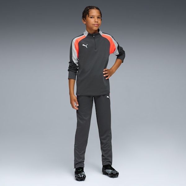 individualLIGA Quarter-Zip Top Youth, Shadow Gray-PUMA White-Glowing Red, extralarge-GBR