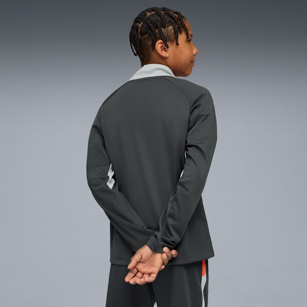 individualLIGA Quarter-Zip Top Youth, Shadow Gray-PUMA White-Glowing Red, extralarge-GBR