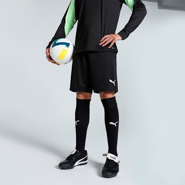 individualLIGA Men's Football Training Shorts, PUMA Black-Fizzy Apple, extralarge-IND