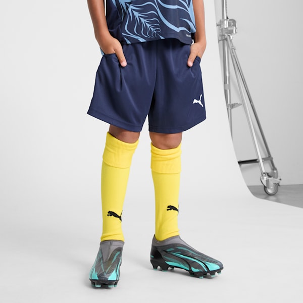 Short d'entraînement de soccer IndividualFINAL Enfant et adolescent, PUMA Navy-PUMA White-Zen Blue, extralarge