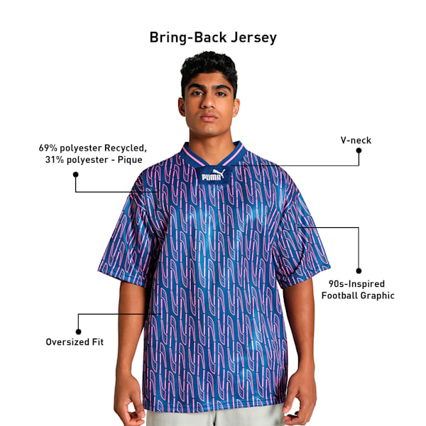 Bring-Back Men's Oversized Fit Football Jersey, Blazing Blue, extralarge-IND