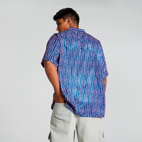 Bring-Back Men's Oversized Fit Football Jersey, Blazing Blue, extralarge-IND