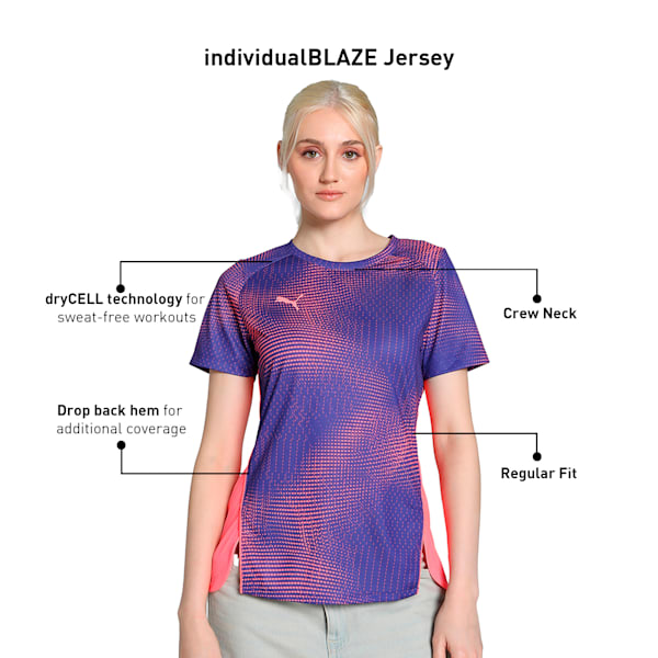 individualBLAZE Women's Football Jersey, Lapis Lazuli-Dark Amethyst, extralarge-IND