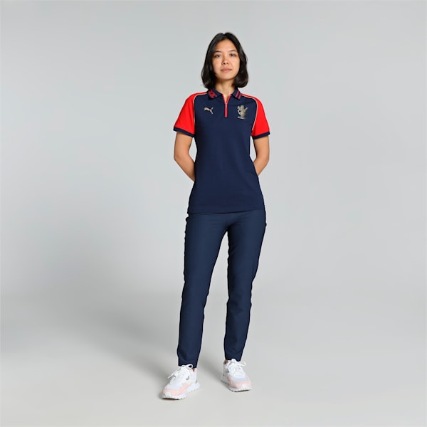 PUMA x Royal Challengers Bangalore Travel Women's Polo, Navy Blazer-Flame Scarlet, extralarge-IND