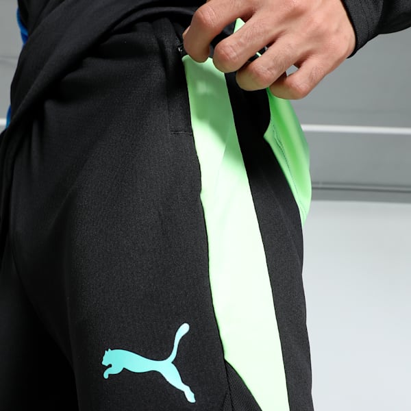 individualFINAL Men's Slim Fit Football Training Pants, PUMA Black-Fizzy Apple, extralarge-IND
