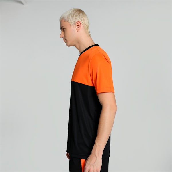 Cricket Teamwear Men's Colorblock Tee, Rickie Orange-PUMA Black, extralarge-IND