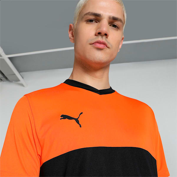 Cricket Teamwear Men's Colorblock Tee, Rickie Orange-PUMA Black, extralarge-IND
