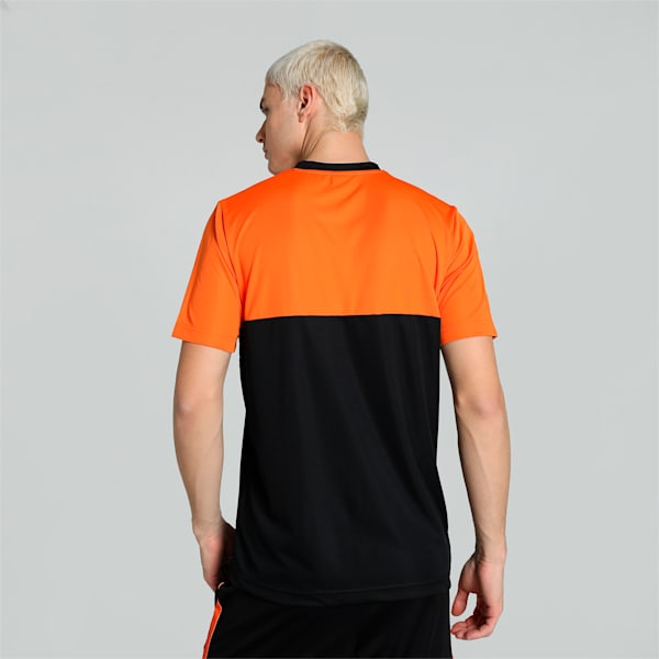 Cricket Teamwear Men's Colorblock Tee, Rickie Orange-PUMA Black, extralarge-IND