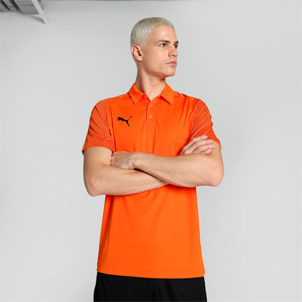 Cricket Teamwear Men's Sublimation Polo, Rickie Orange-Puma Black, extralarge-IND