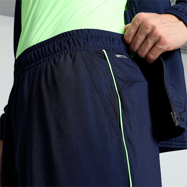 Cricket Teamwear Men's Piping Shorts, PUMA Navy-Fast Yellow, extralarge-IND