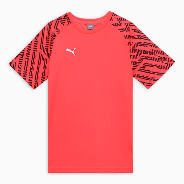 Cricket Teamwear Youth Tee, Fiery Coral-PUMA Navy, extralarge-IND
