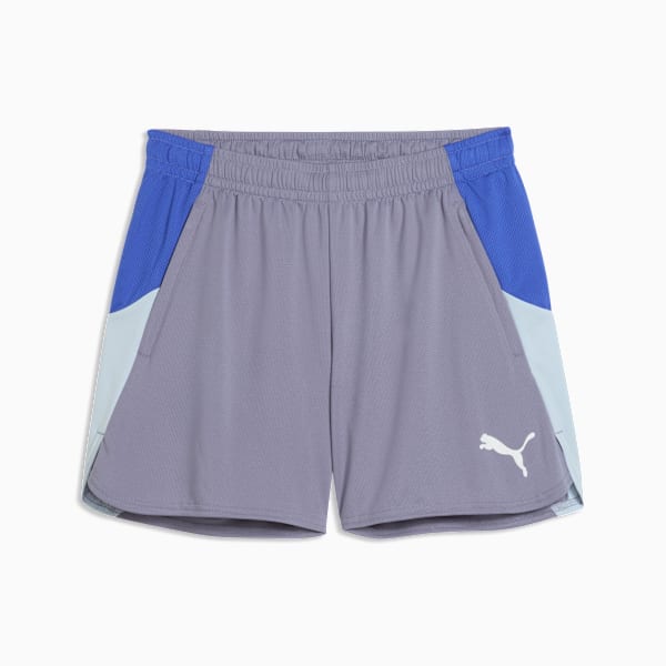 Shorts de fútbol individualBLAZE para mujer, Gray Sky-PUMA White-Royal Sapphire, extralarge