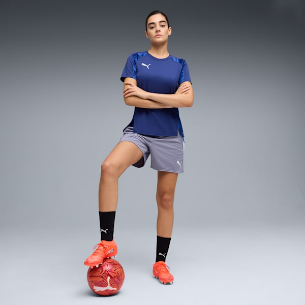 Shorts de fútbol individualBLAZE para mujer, Gray Sky-PUMA White-Royal Sapphire, extralarge