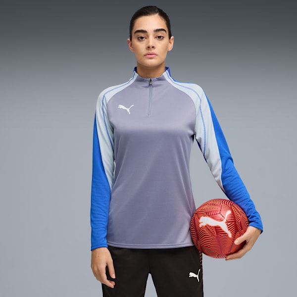 IndividualBLAZE 1/4 Zip Football Top Women, Gray Sky-PUMA White-Royal Sapphire, extralarge-GBR