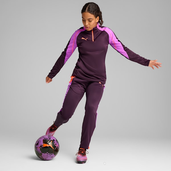 Top de fútbol con cierre corto individualBLAZE para mujer, Midnight Plum, extralarge