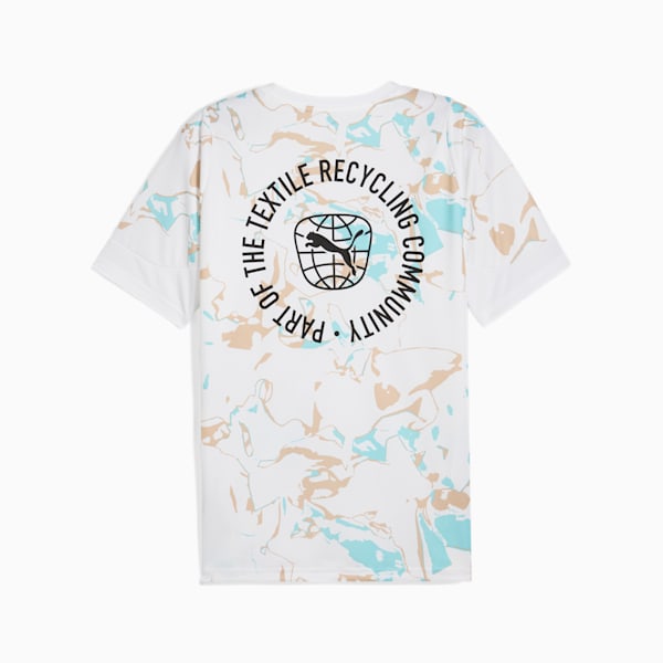 Playera de fútbol individualEARTH DAY para hombre, PUMA White-Light Sand, extralarge
