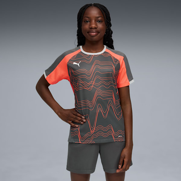 IndividualLIGA Graphic Youth Football Jersey, Shadow Gray-PUMA White-Glowing Red, extralarge-IND