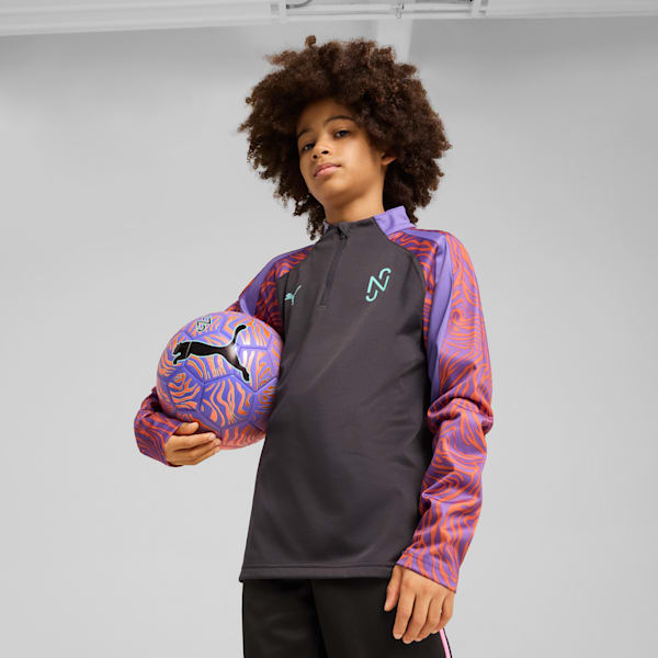 Top de fútbol con cierre corto PUMA x NEYMAR Creativity para niños grandes, Dark Coal-Soft Violet, extralarge