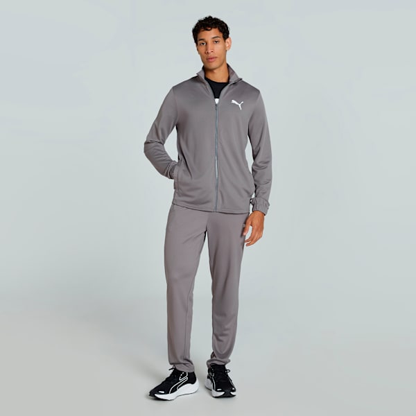 Men's Performance Solid Cricket Track Suit, Cast Iron, extralarge-IND
