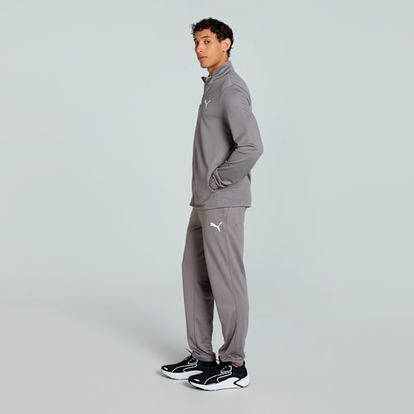 Men's Performance Solid Cricket Track Suit, Cast Iron, extralarge-IND