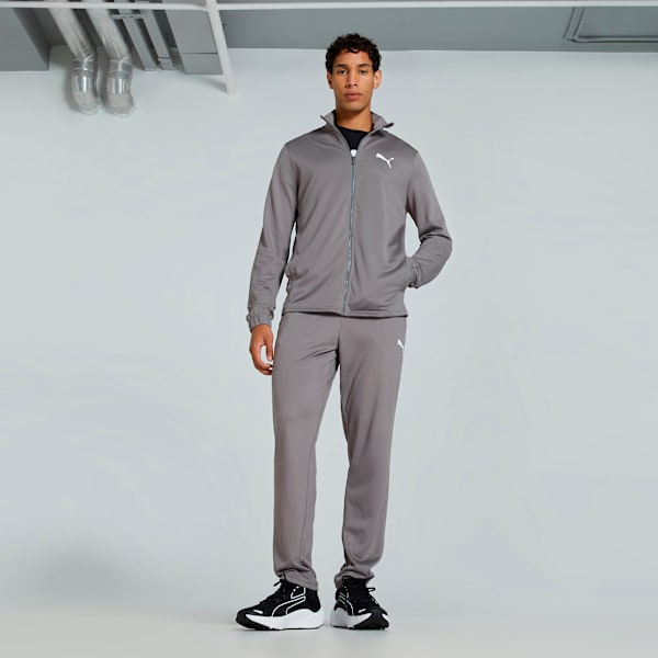 Men's Performance Solid Cricket Track Suit, Cast Iron, extralarge-IND